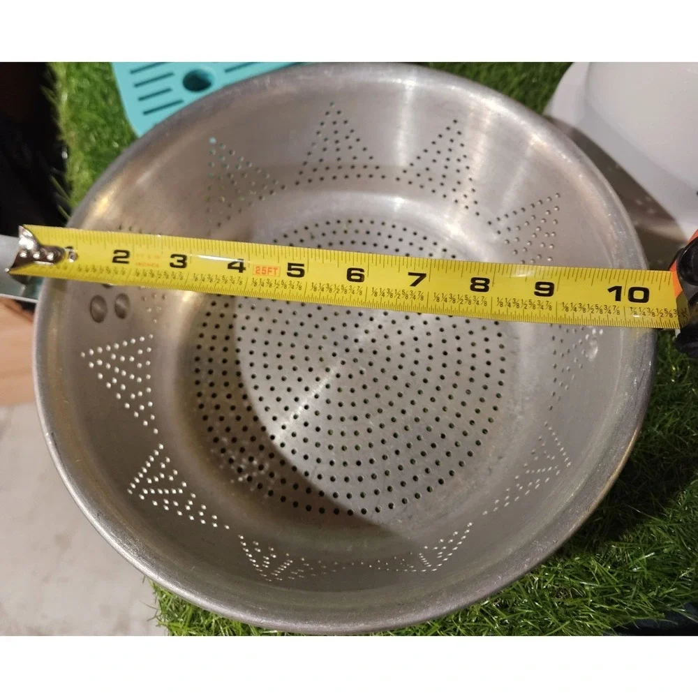 Vintage Aluminum‎ Star Pattern Colander Strainer with Handle 10